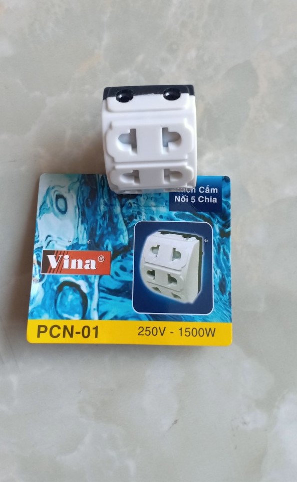 Phích cắm điện chia 5 ổ cắm vina