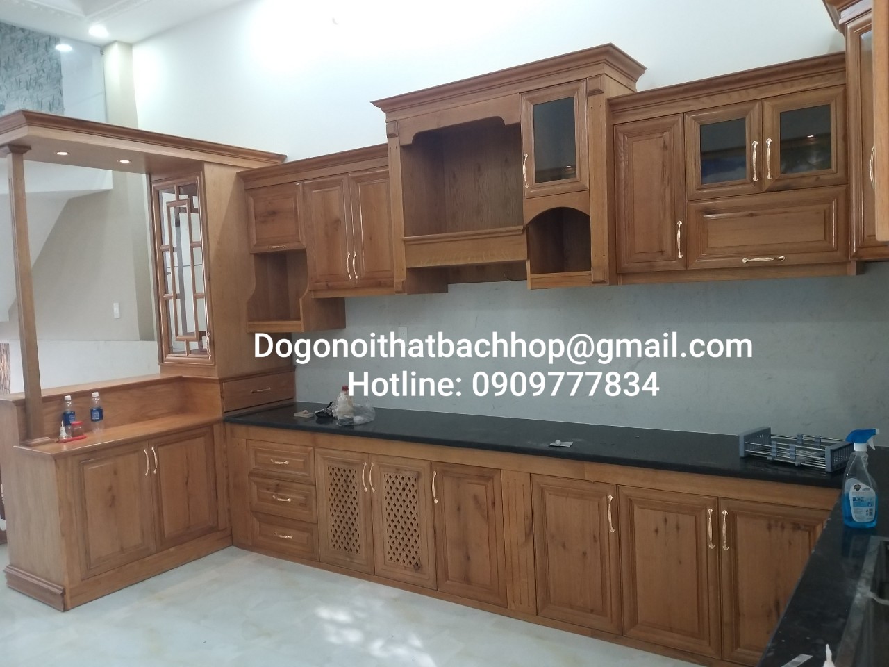 Tủ Bếp Gỗ sồi,Tủ Bếp Gỗ Tự Nhiên,Kệ Bếp Gỗ