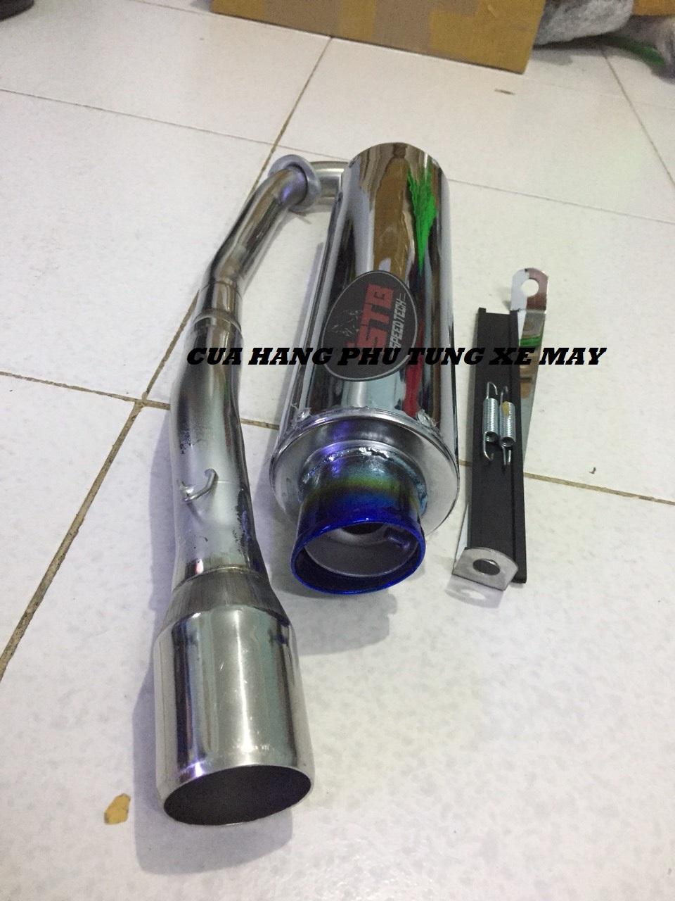 Pô STB F1 gắn xe Dream,  Wave, Sirius, Cub ( kèm cổ inox + pát treo pô + lò xo )