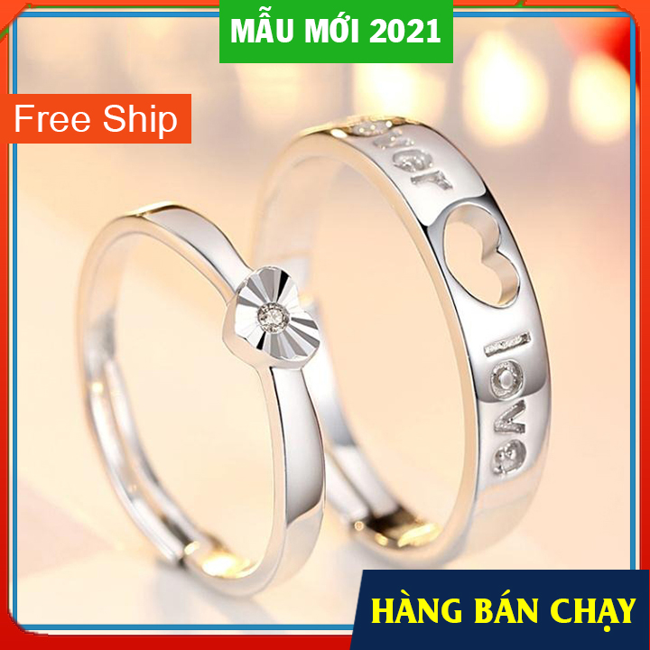 Cặp nhẫn đôi bạc 925 Hàn Quốc cao cấp (ND.A4)