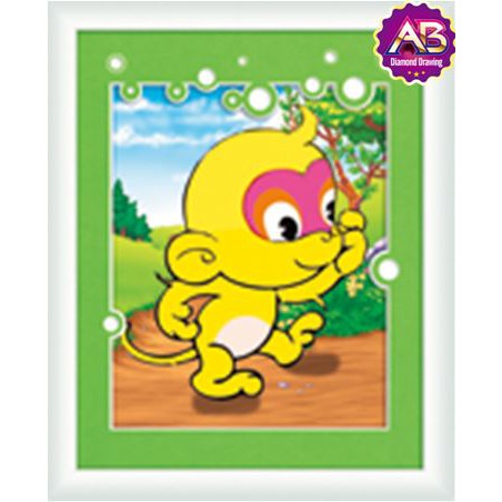 Tranh đính đá con khỉ . kích thước: 30cm x 36cm
