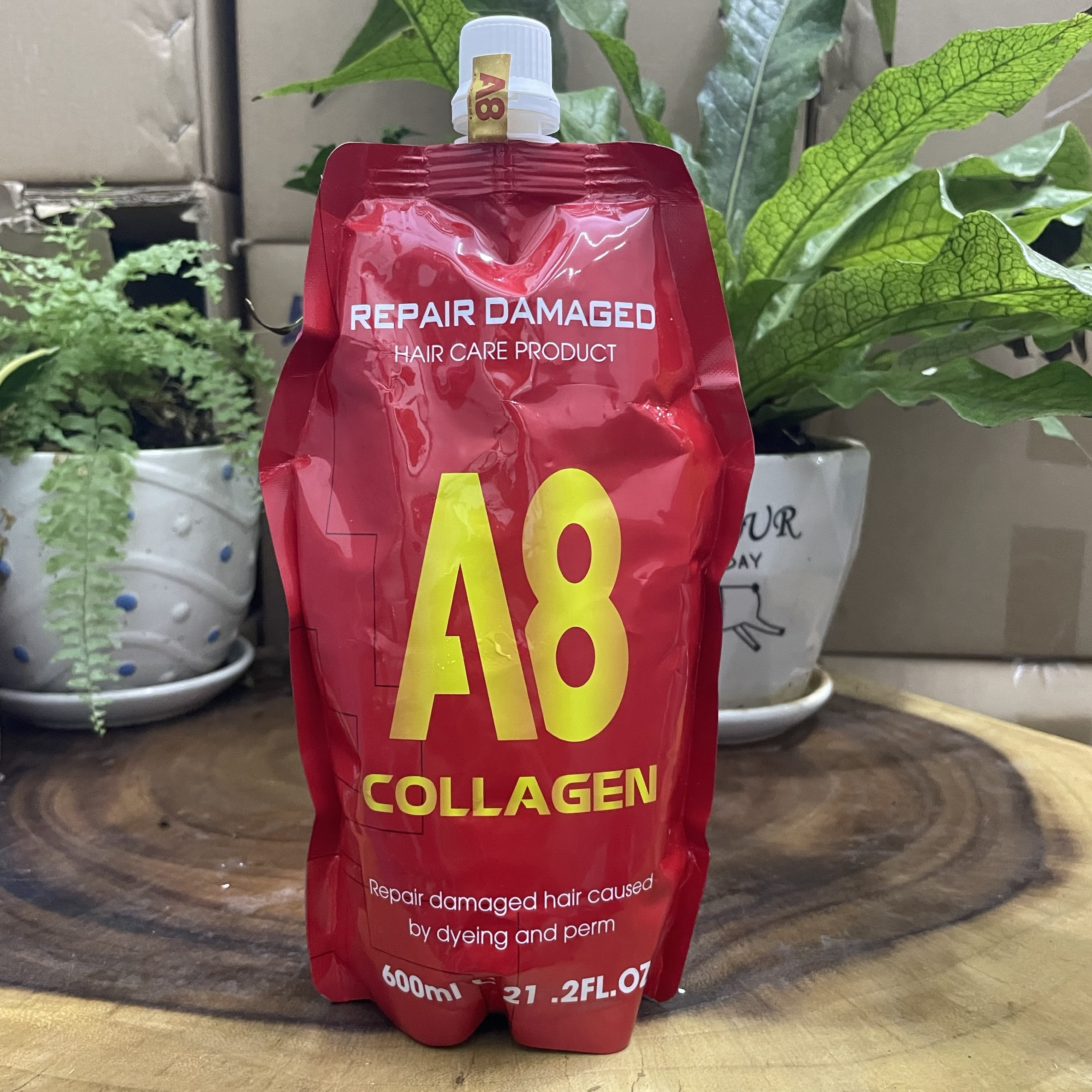 Kem phục hồi tóc siêu mềm mượt collagen a8 repair damaged 600ml