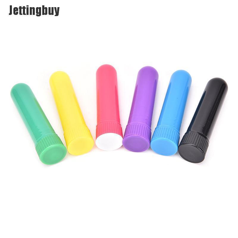 Jettingbuy LGJ 10pcs essential oil blank nasal inhaler tubes, muti color blank nasal containers