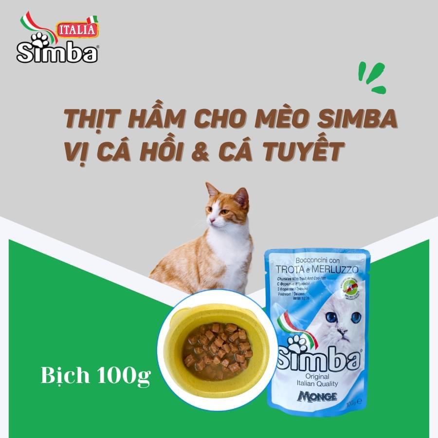 Pate Simba dinh dưỡng cao cấp cho chó mèo (Monge, Ý)