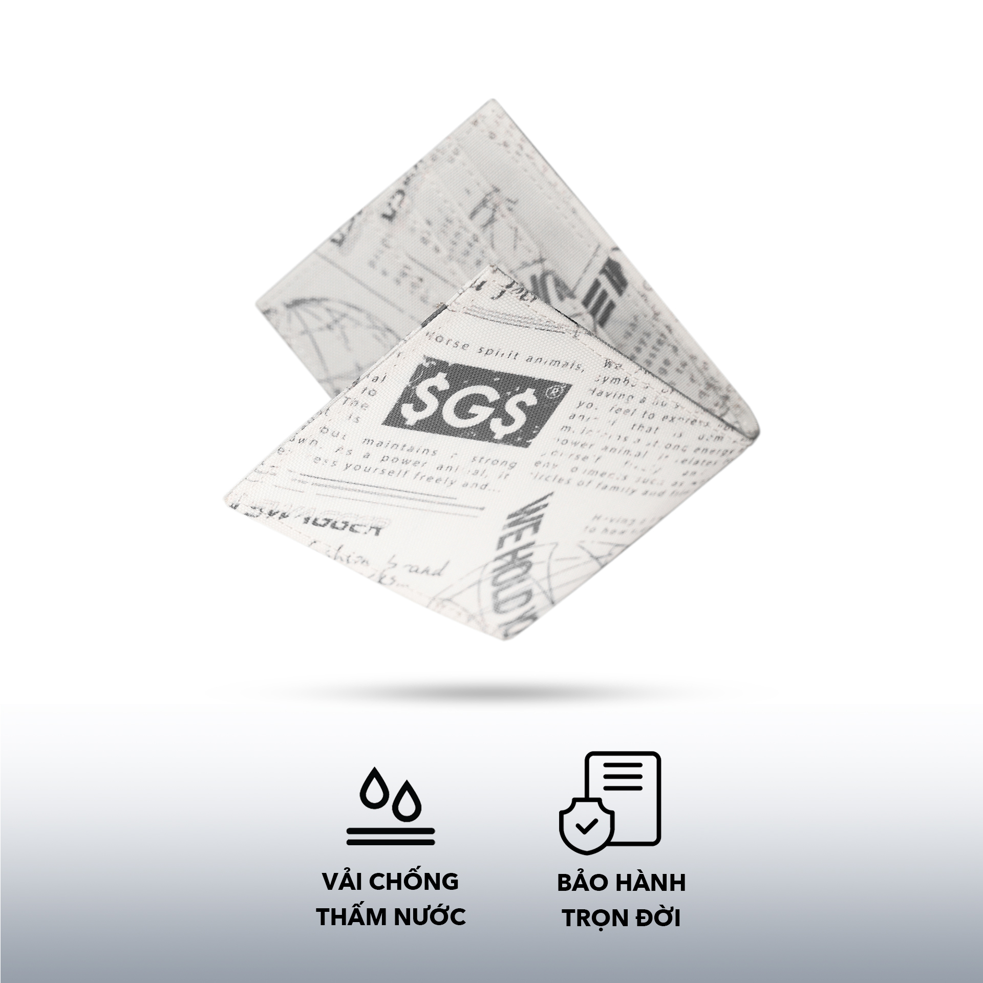 Ví Gập Đôi Nam In Báo SAIGON SWAGGER® Journal Bi-Fold Wallet