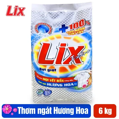 [HCM]Bột Giặt Lix Extra Hương Hoa 6Kg EB006 - Tẩy Sạch Vết Bẩn Cực Mạnh