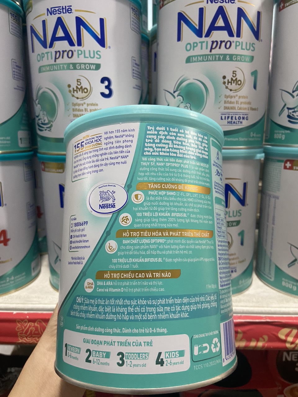 Sữa Bột Nestle NAN OPTIPRO PLUS 3 HMO 800g (cho bé 1-2 tuổi)
