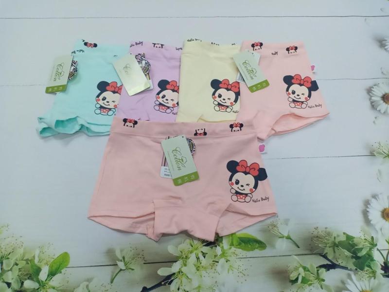 Nơi bán -COMBO 5 QUẦN CHIP ĐÙI BÉ GÁI COTTON IN CHUỘT MINE BÉ (18-23kg)