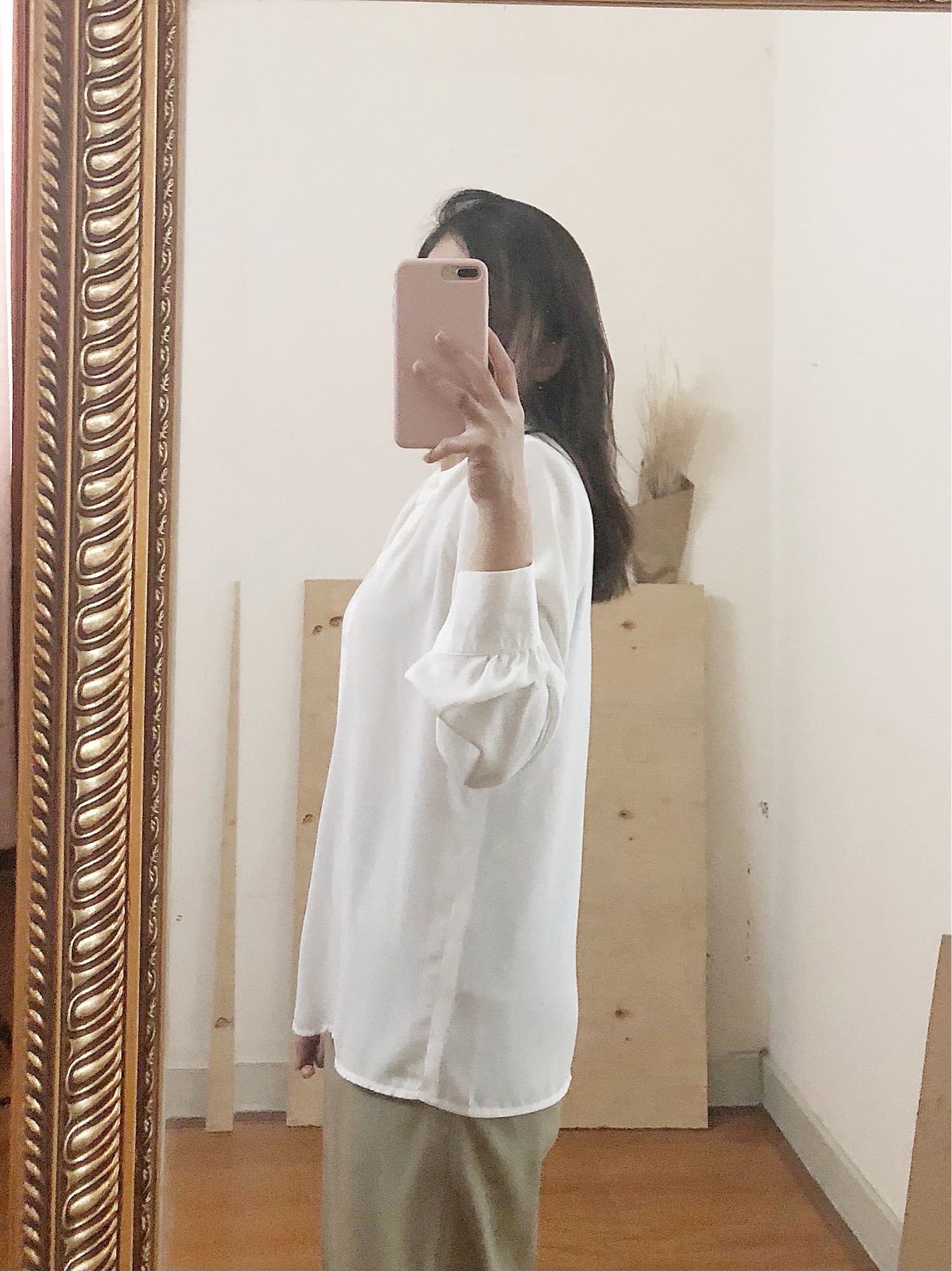 Áo sơ mi voan cổ tàu