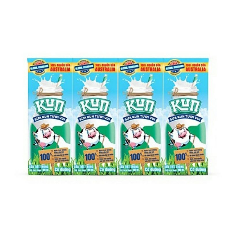 Thùng 48 hộp sữa KUN Tươi Vui 180ml