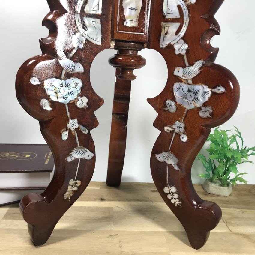 Chò gỗ 3 chân để dĩa trái cây cẩn xà cừ