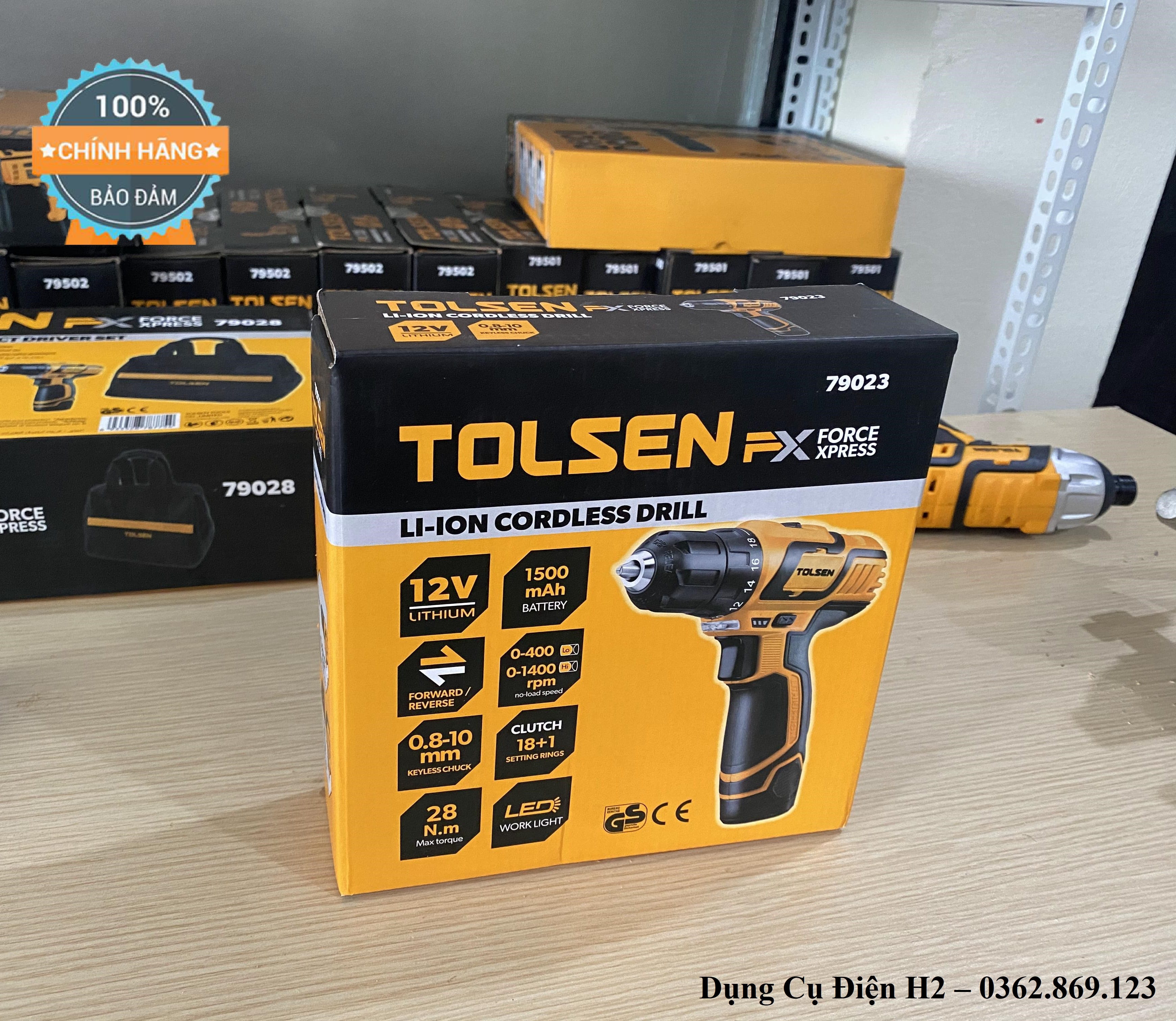 Máy khoan pin Tolsen 12V 79023