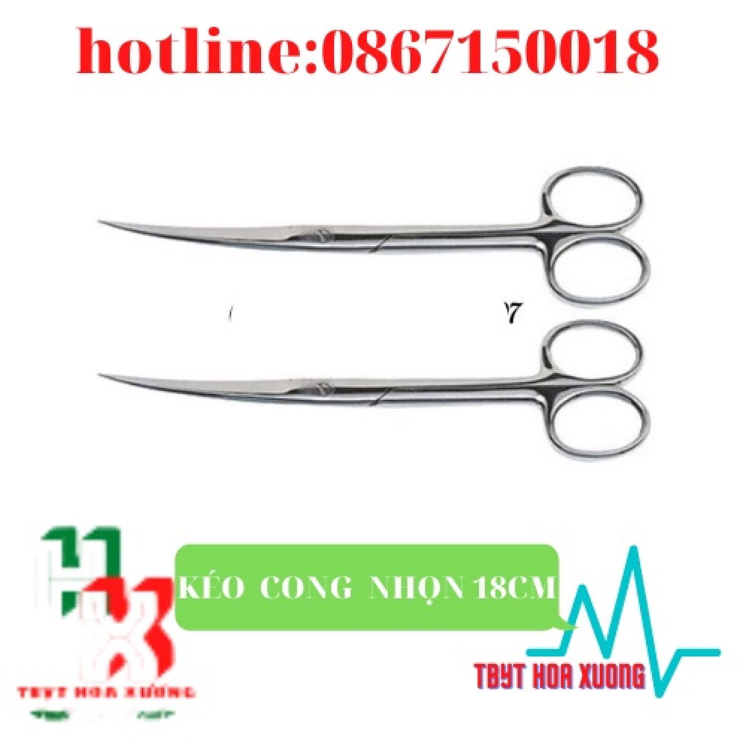 Kéo Y  Tế Cong Nhọn 12,14,16,18,20cm