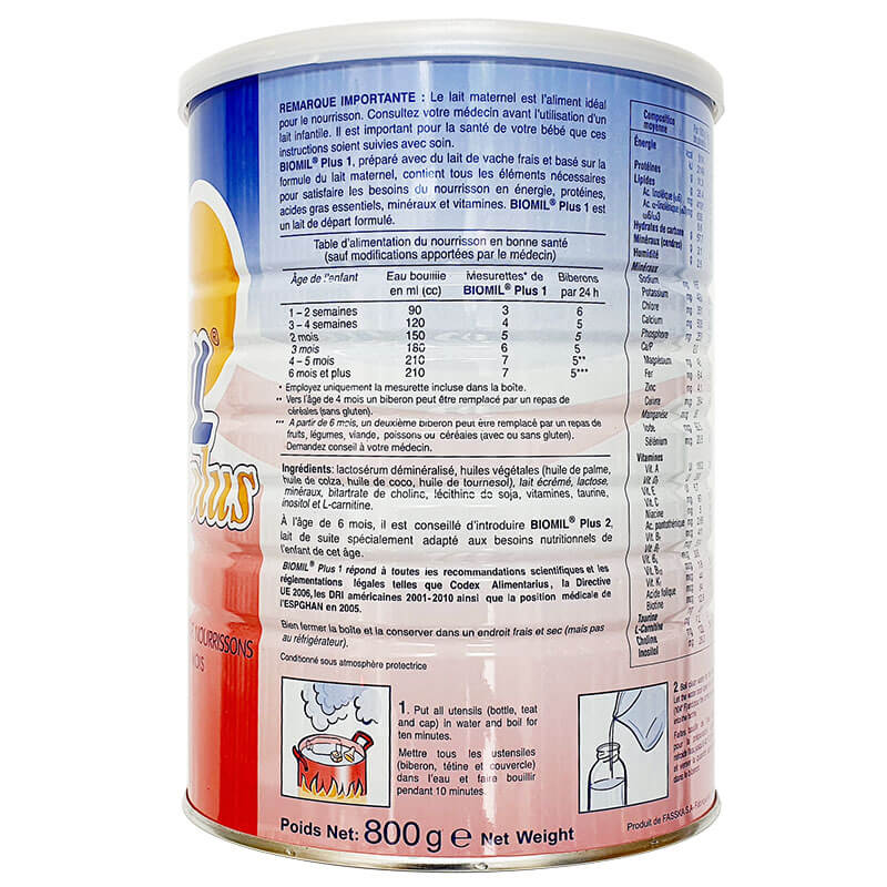 Sữa Biomil Plus số 1 800g (trẻ từ 0-6 tháng)