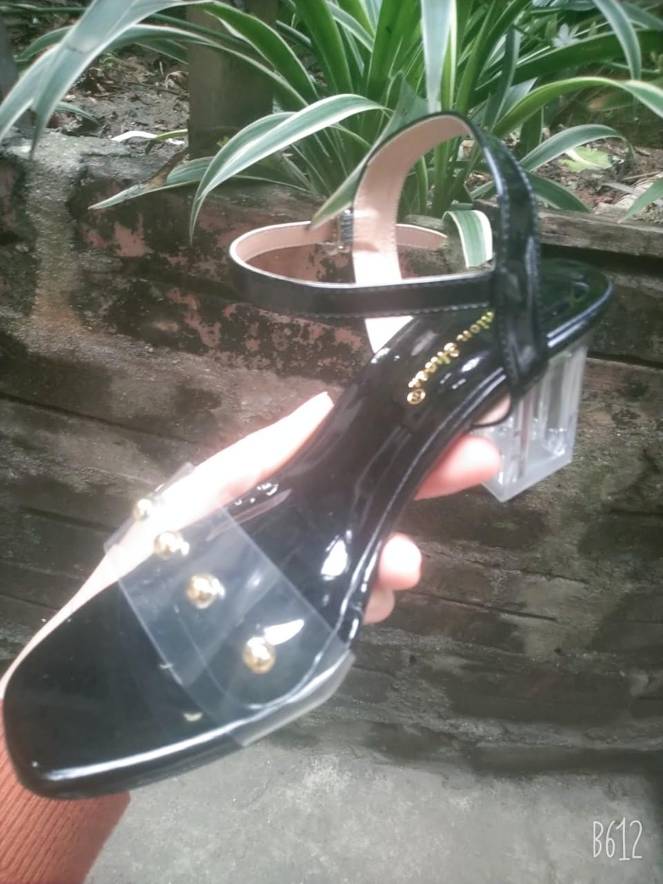 giày sandal 5 phân - quai đính đá gót trong (M6)