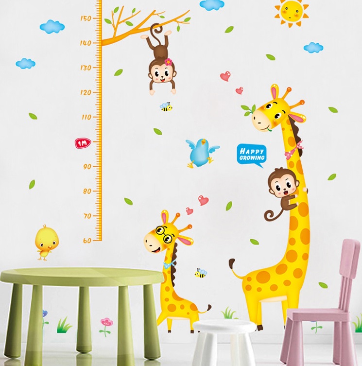 Decal dán tường Thước đo hươu vàng