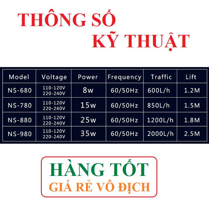 [HCM]Bơm chìm hồ cá 15w - 850LH - Đẩy cao 1.5m