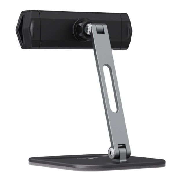 Giá đỡ kẹp xoay iPad và máy tính bảng, điện thoại nhôm nguyên khối gấp gọn, kẹp xoay 360 độ cao cấp.