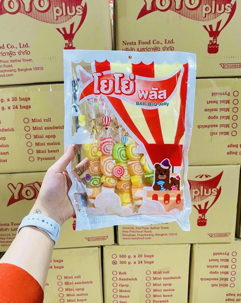 Kẹo dẻo xiên que thái lan yoyo plus gói 12 que