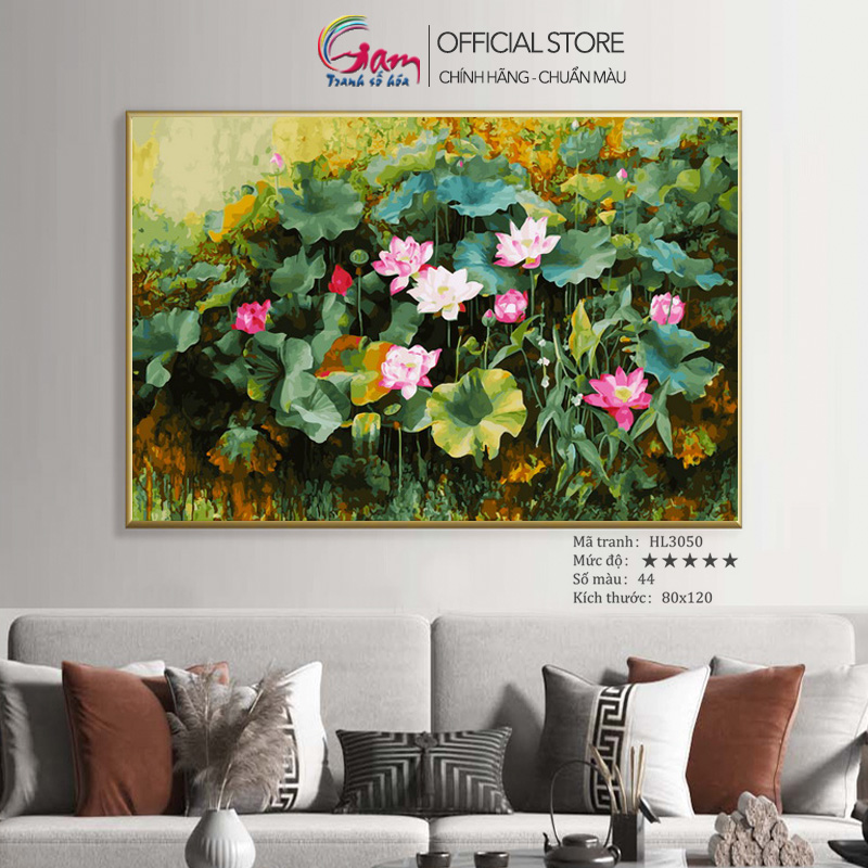 DIY Paint by numbers kit with frame for adults high bar lotus Painting For Wall Decor New Hobby And meaningful gift HL3050