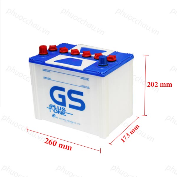 Bình ắc quy nước 12v-65ah, ắc quy ô tô gs ns70/l