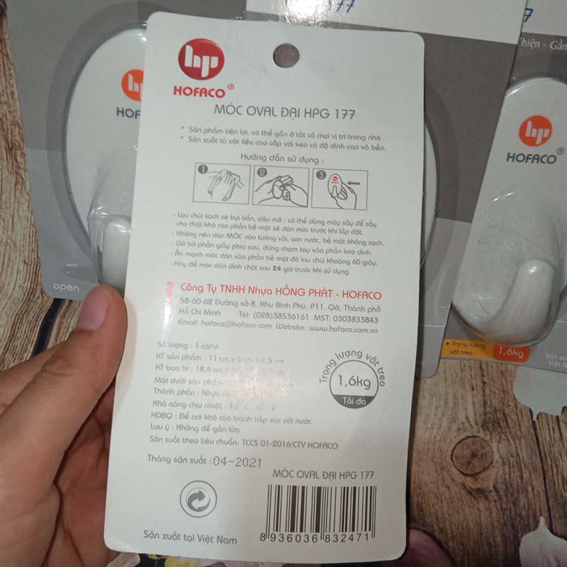 [HCM]Móc Dán Tường Oval Đại Hofaco