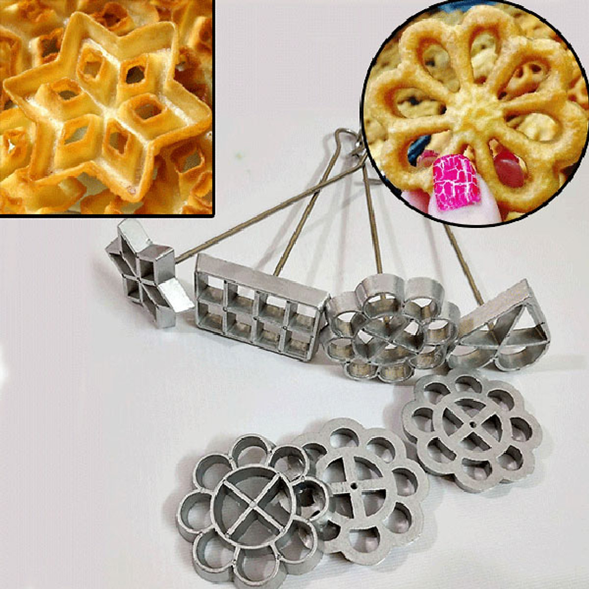 Bộ 4 khuôn làm bánh nhúng bằng gang