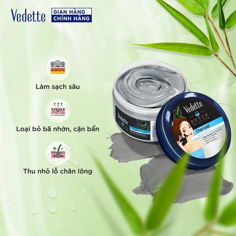 Mặt nạ đất sét Vedette Than Hoạt Tính 145g