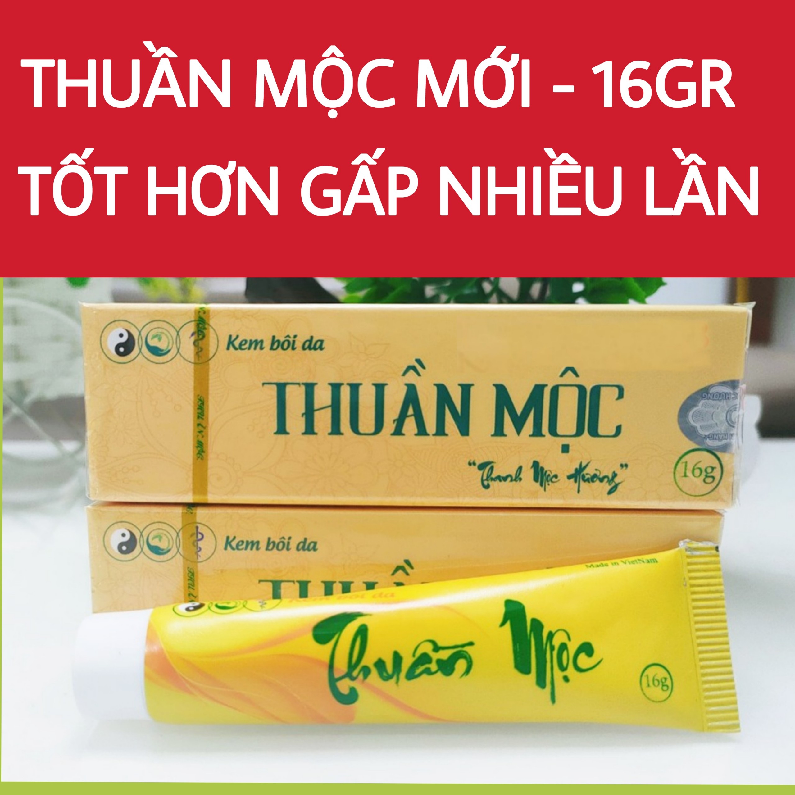 [Mẫu Mới] Kem bôi da Thuần Mộc Thanh Mộc Hương 16g, tặng kèm chai xịt kháng khuẩn