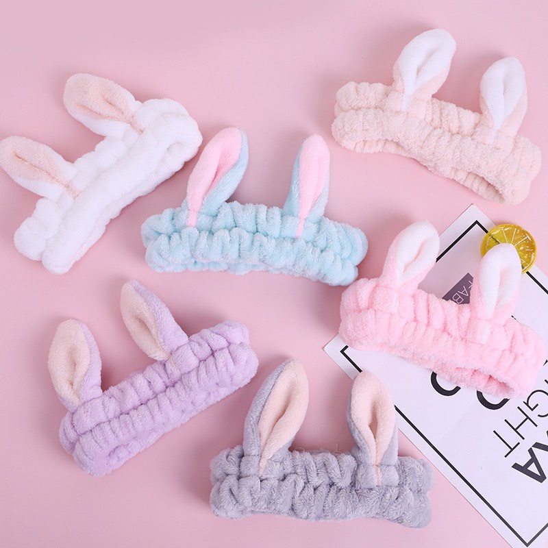 Băng đô rữa mặt tai thỏ dễ thương Clovie