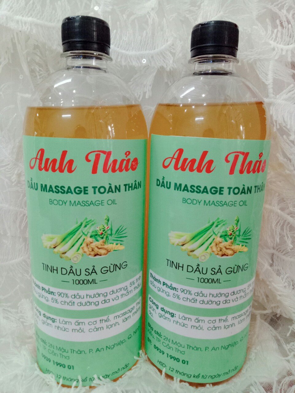 DẦU MASSAGE BODY SẢ GỪNG ANH THẢO 1000ML