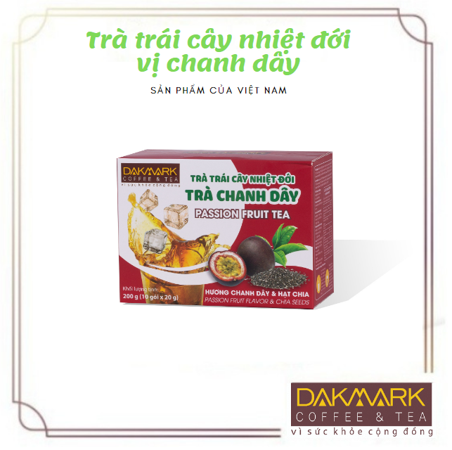 Trà chanh dây hạt chia DakMark - Trà hòa tan 200g (10gói x 20g)