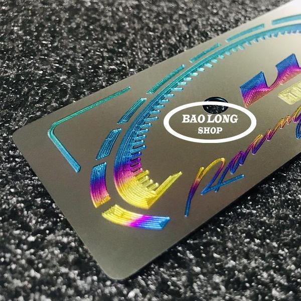 Bảng tên TiTanium điện phân gắn Wave + 2 ốc Proti (100% Titan)