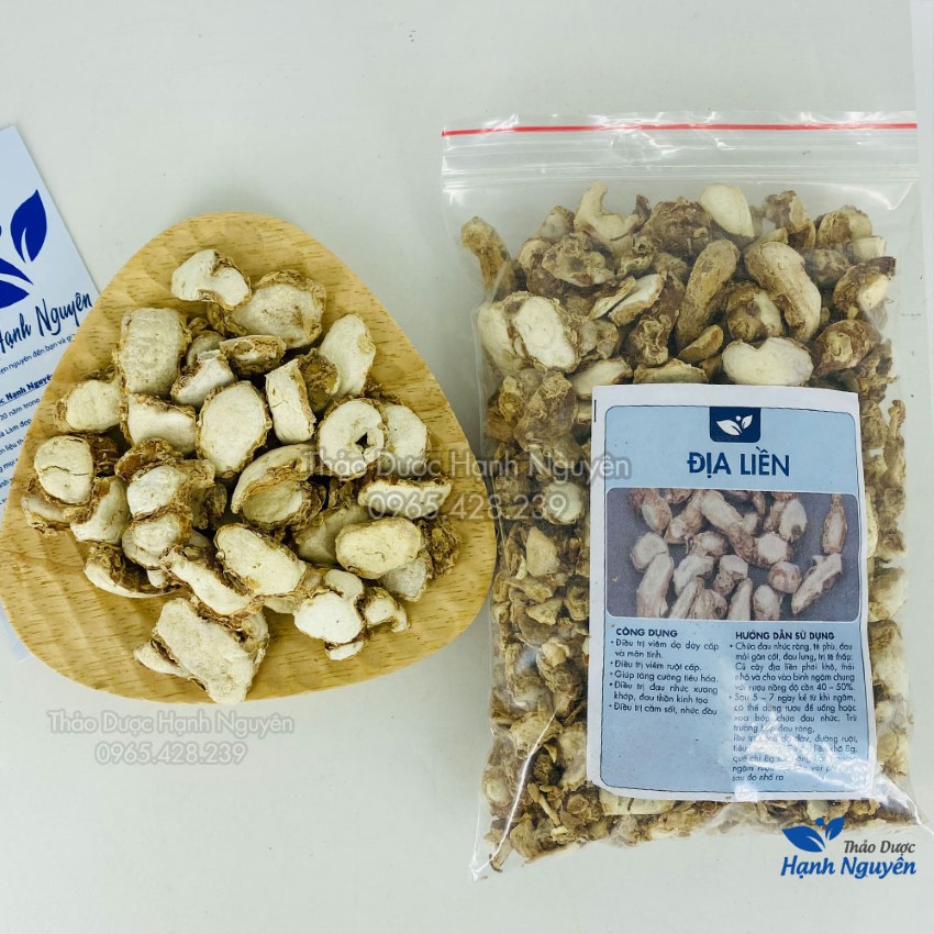 Địa liền 500g, tam nại khô, thái lát, trắng, thơm - Thảo Dược Hạnh Nguyên