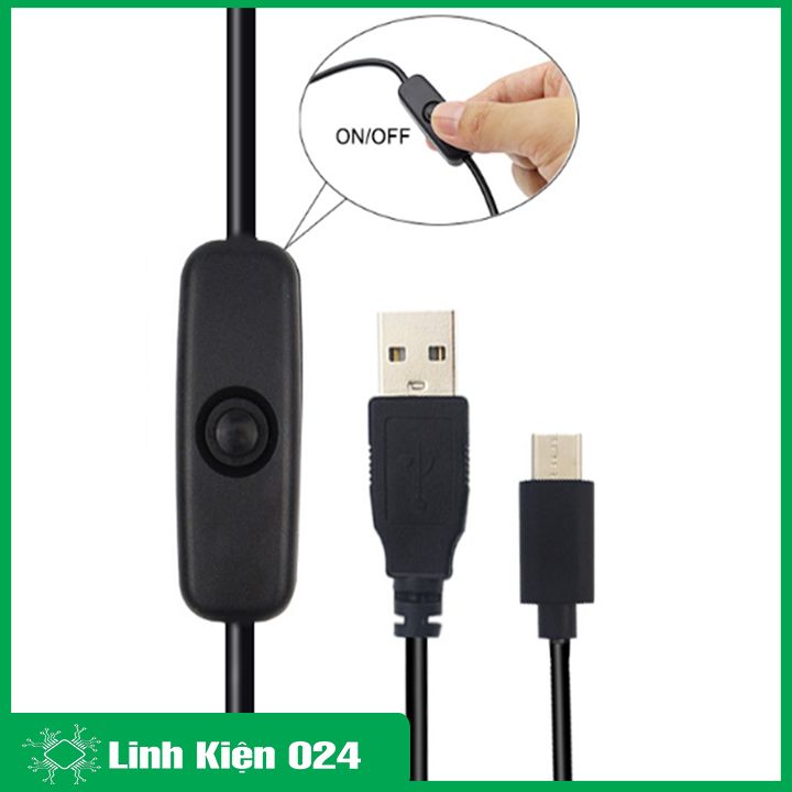 Cáp nguồn Raspberry Pi 4B cáp chuyển đổi nguồn 5V-3A giao diện usb type-C