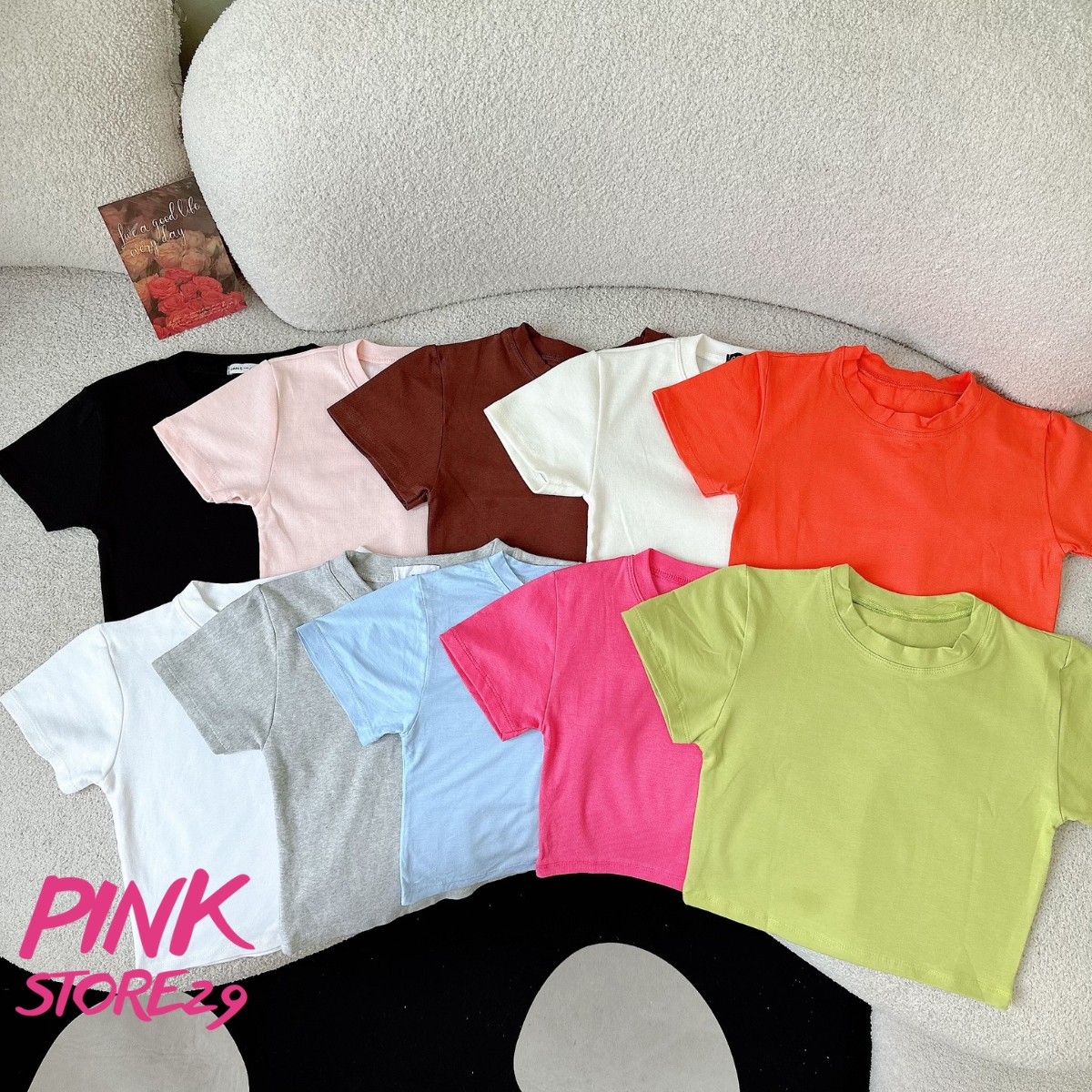 Áo Croptop Body Cổ Tròn Tay Ngắn Kiểu Dáng Basic Dễ Mặc Dễ Phối Đồ A5314
