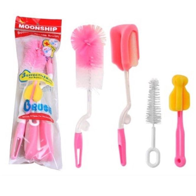 Bộ dụng cụ cọ rửa bình sữa và núm ty cho bé gồm 4 chi tiết