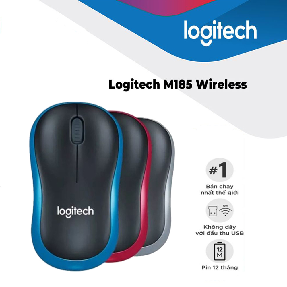 Chuột không dây logitech m185, m186, hàng cty ,bảo hành 6 tháng ,chuột logitech,chuột máy tính