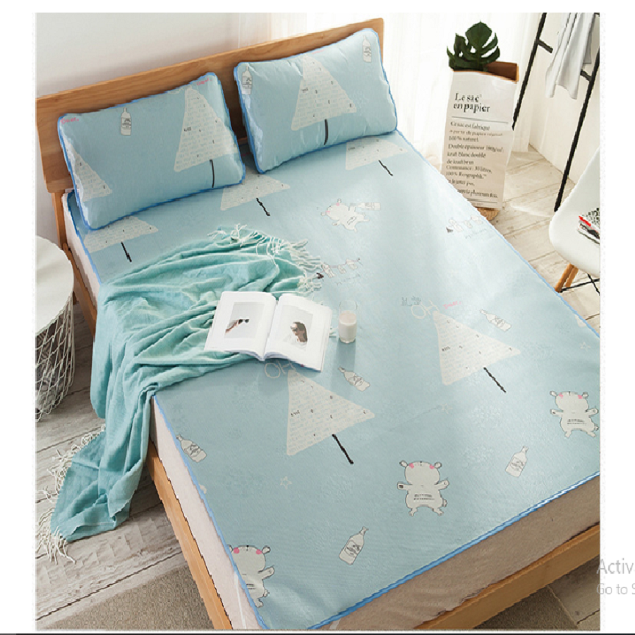 [HCM]Chiếu lụa điều hòa 4D kèm vỏ gối cao cấp 1m8