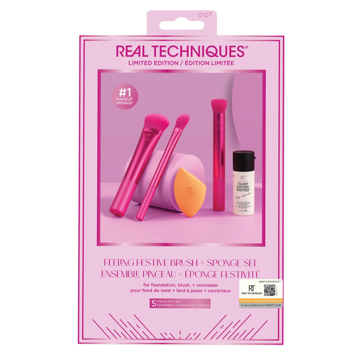 Bộ cọ trang điểm RT Real Techniques limited edition feeling festive brush sponge set