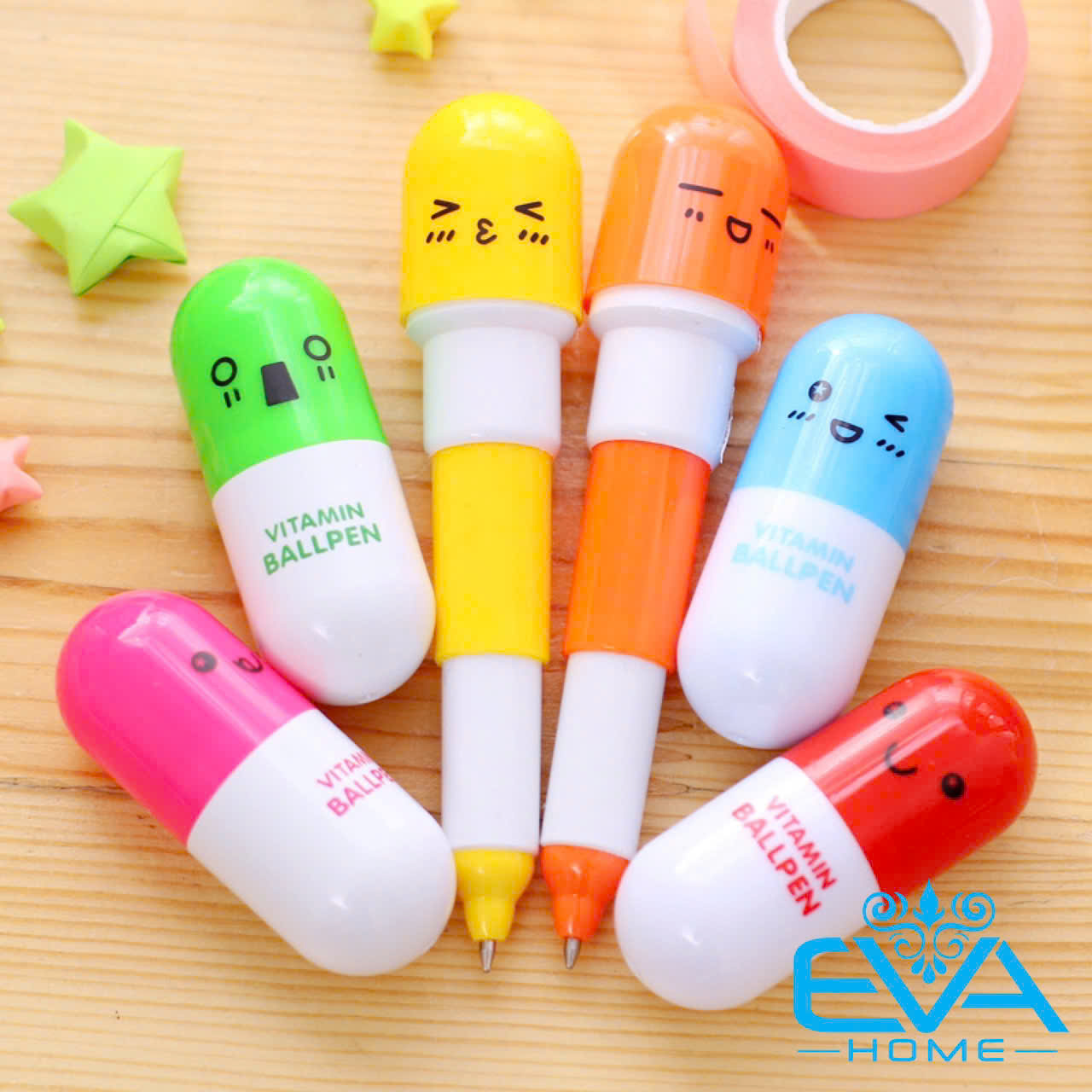 Bô 5 Bút Bi Vitamin Hoạ Tiết Icon Cute