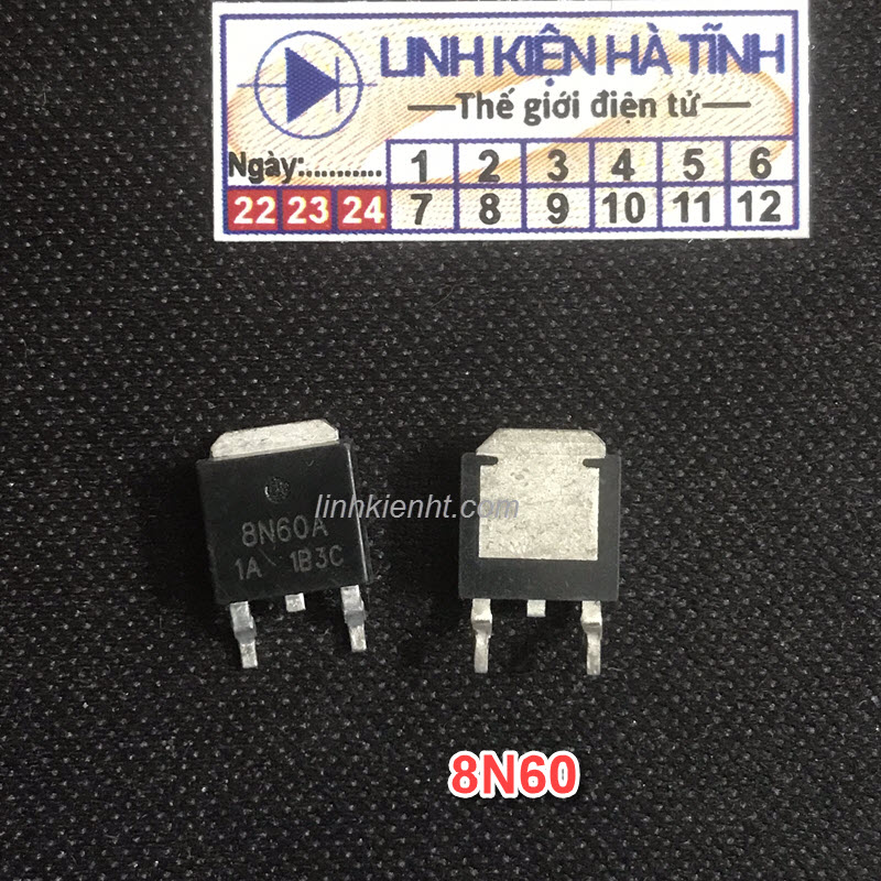 Túi 5 con mosfet kênh n 8n60a 8n60 8a 600v to252