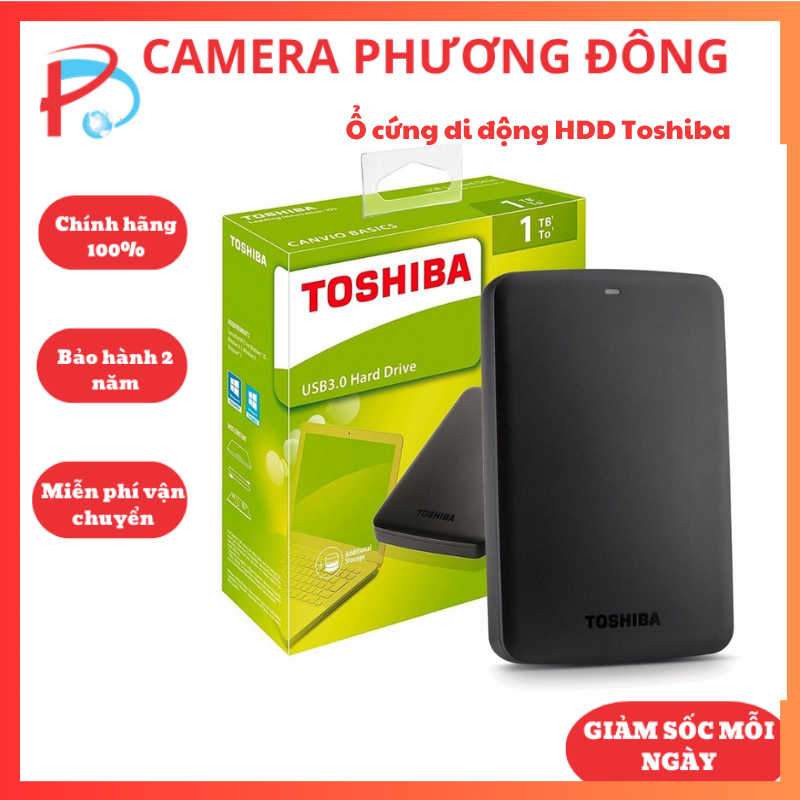 Ổ cứng di động hdd toshiba canvio basic 1tb - hdd toshiba 500g 2.5" usb 3.0 - bảo hành 24 tháng