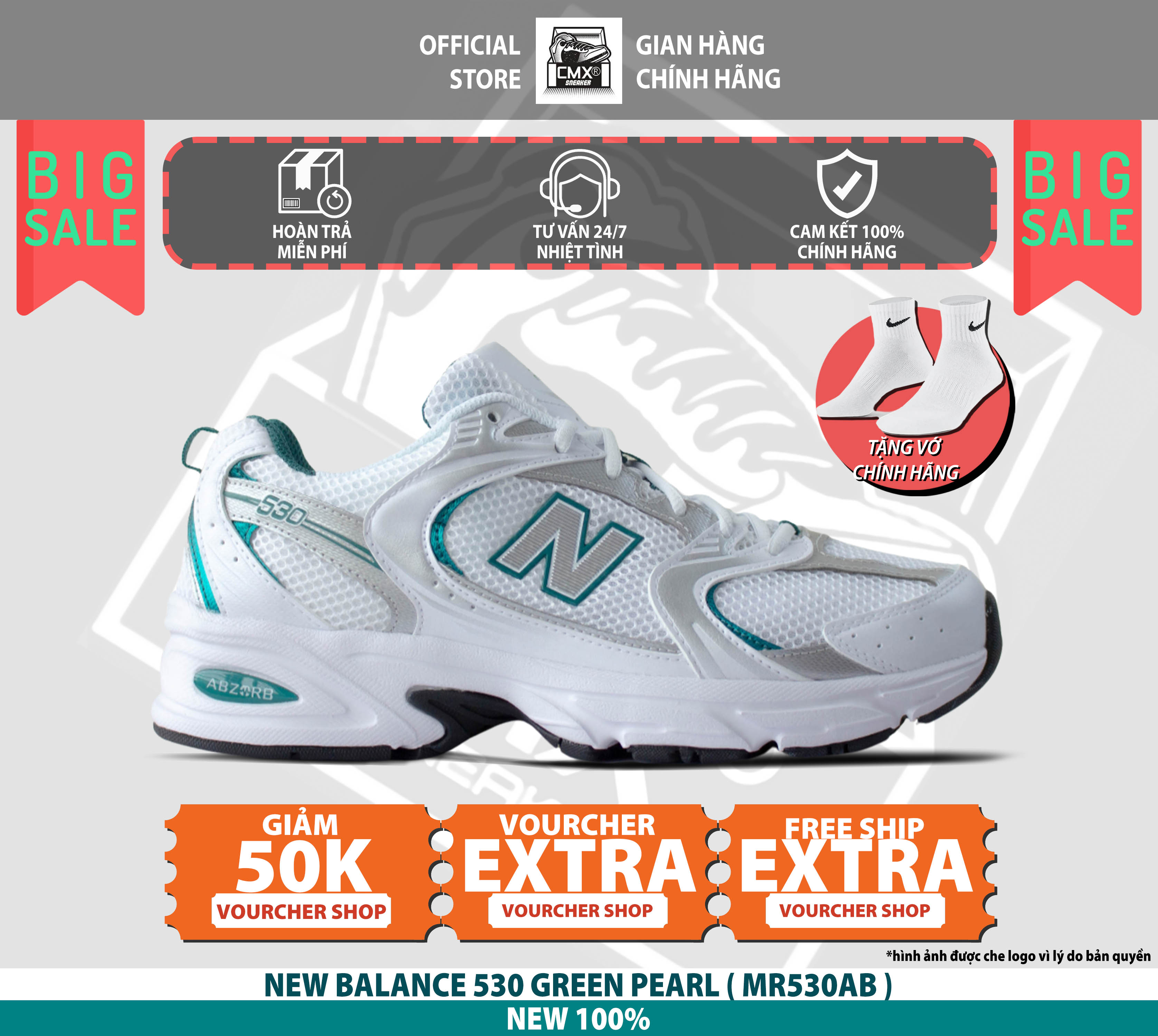 😘 [ HÀNG CHÍNH HÃNG CÓ SẴN ] Giày New Balance 530 GREEN PEARL SILVER ( MR530AB ) - AUTHENTIC 100%