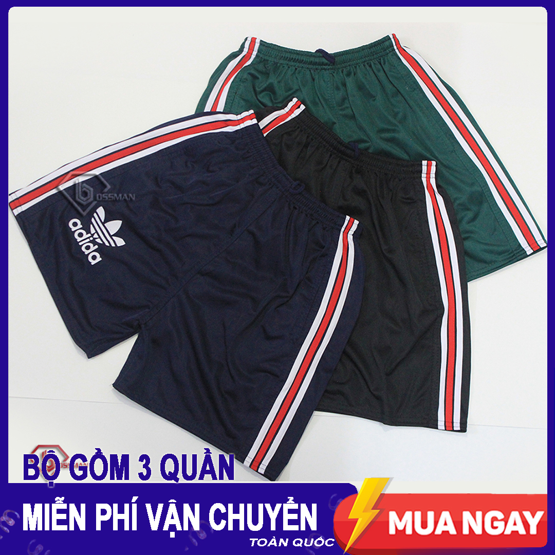 [HCM]Combo 3 Quần đùi nam thể thao 3 Line - Có túi