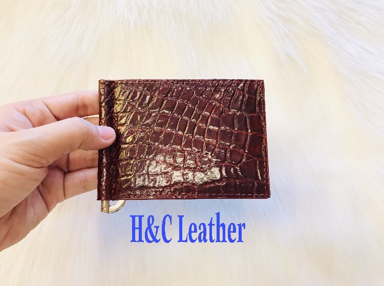 [Ảnh thật] Ví kẹp tiền da cá sấu thật 100%