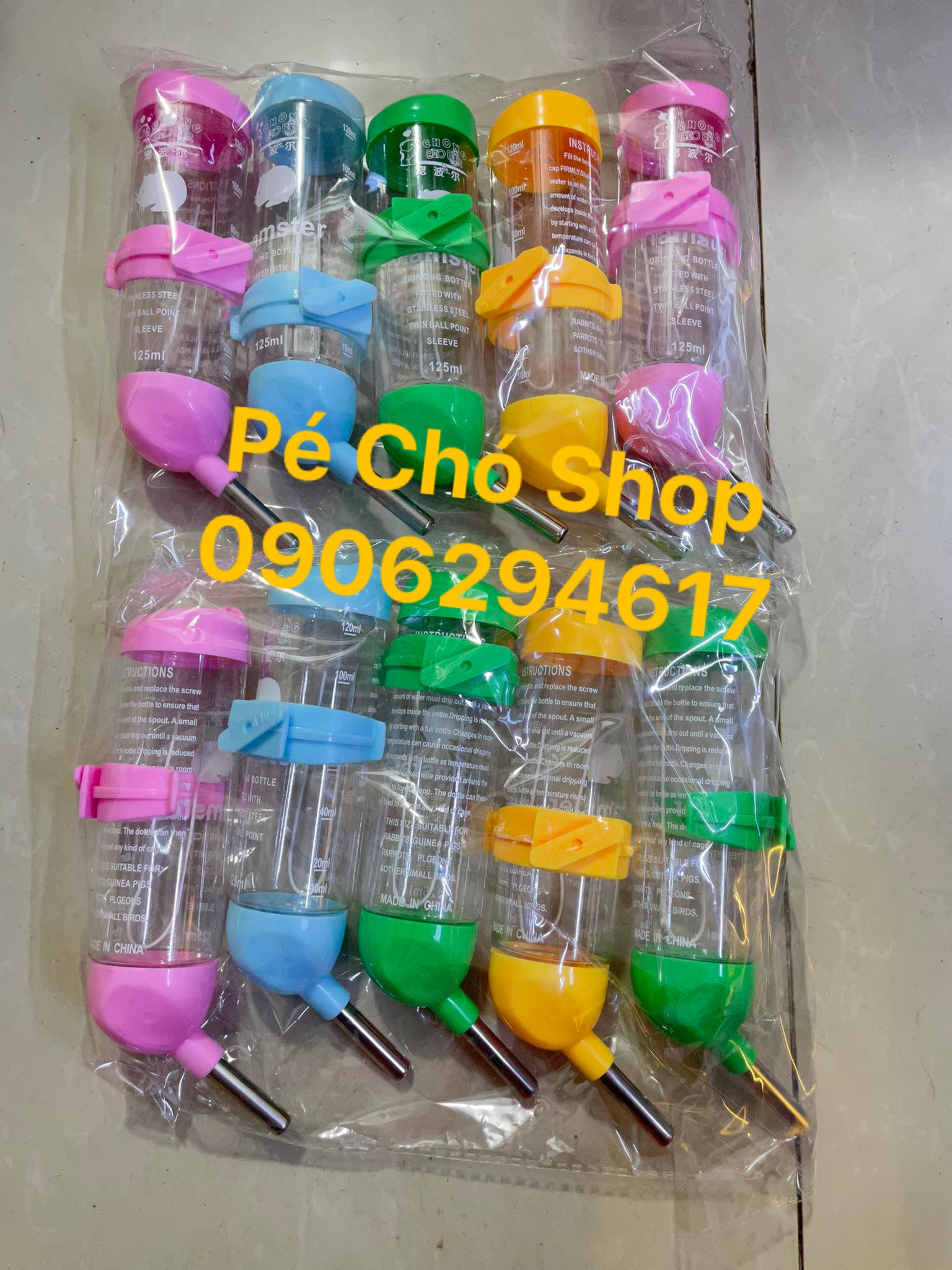 [HCM]Bình nước bi cho thú cưng 125ml .