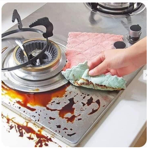 Combo 10 Khăn Lau Bếp Đa Năng 2 Mặt Viền Zíc Zắc ( Màu ngẫu nhiên)