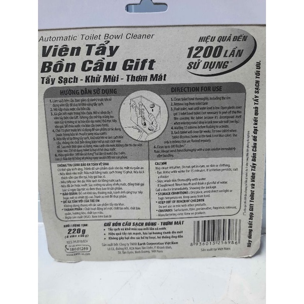 Viên thả bồn cầu Gift  vỉ 4 viên