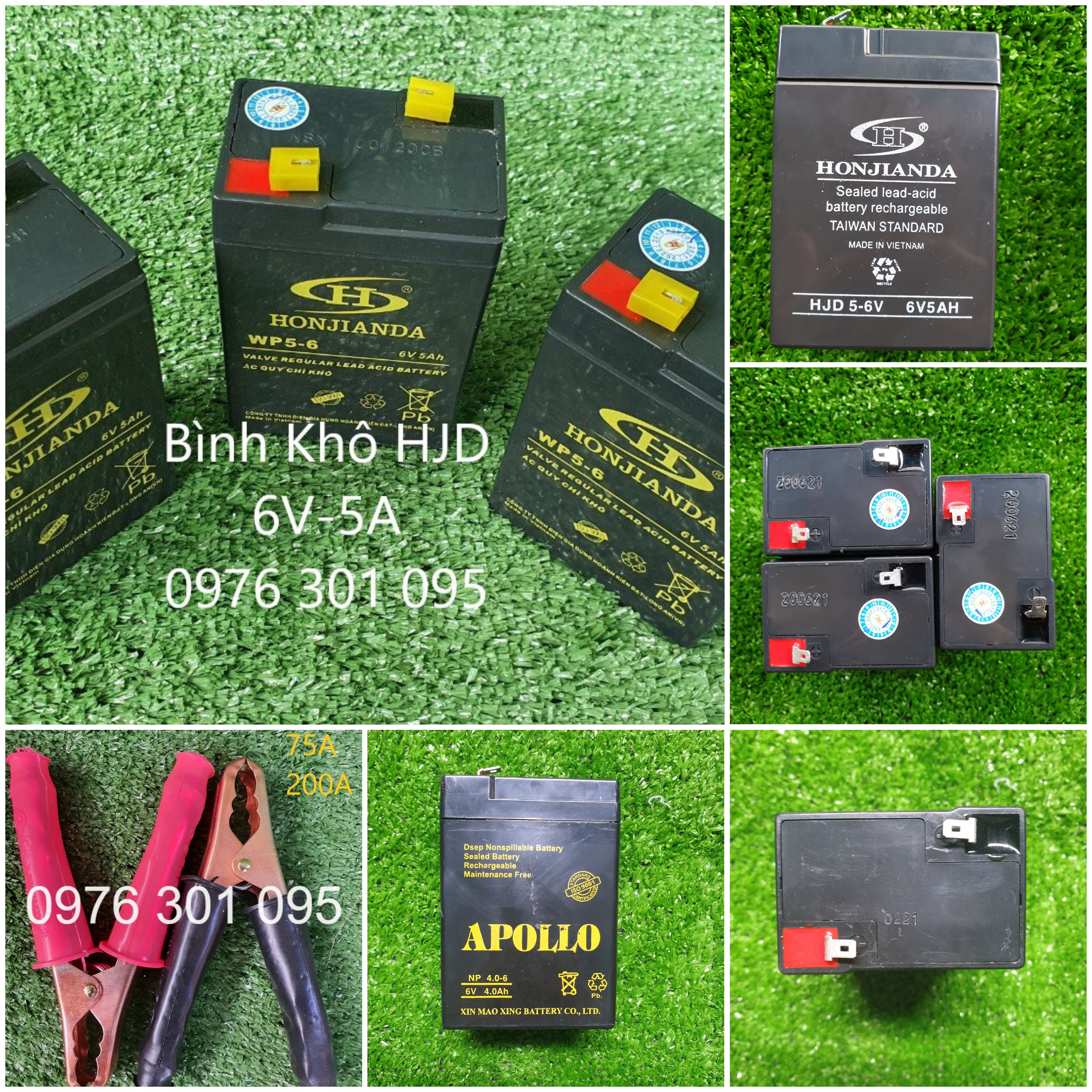 [HONJIANDA] Bình Ắc Quy Khô 6V-5A